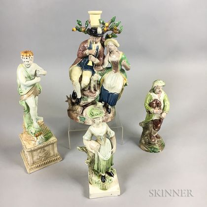 Four Ralph Wood-type Staffordshire Ceramic Figures