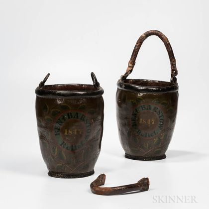 Pair of Painted Fire Buckets