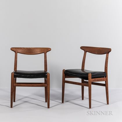 Two Hans J. Wegner (1914-2007) for CM Madsens "Model W2" Side Chairs