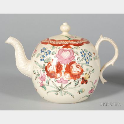 Wedgwood Rhodes Decorated Queen's Ware Teapot and Cover