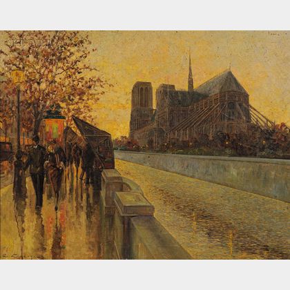 Continental School, 20th Century Paris View with Notre Dame