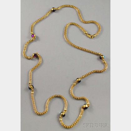 14kt Gold Gem-set Necklace