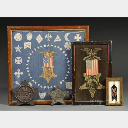 Five Grand Army of the Republic (GAR) Veterans' Decorative Items