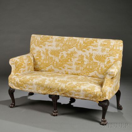 Georgian-style Upholstered Mahogany Settee