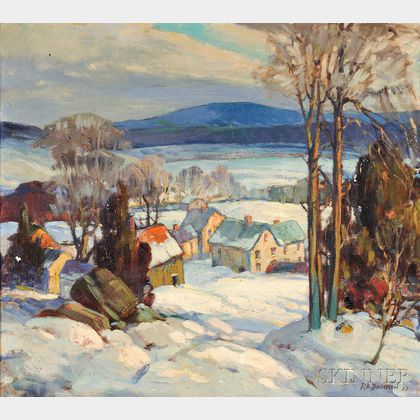 Roy Atherton Davidson (American, b. 1887) Snowy Landscape of Canton, Massachusetts