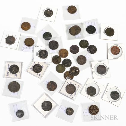 Thirty-five Colonial Copper Coins