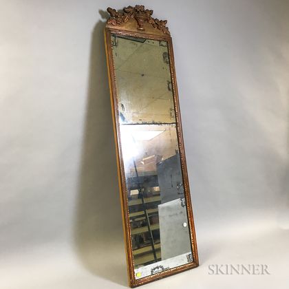 Neoclassical-style Carved and Painted Wood Mirror