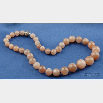 Brown Moonstone Bead Necklace