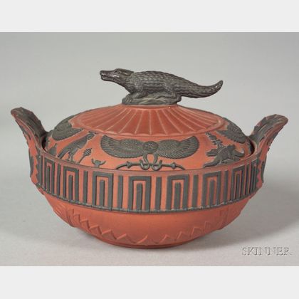 Wedgwood Rosso Antico Egyptian Sugar Bowl and Cover