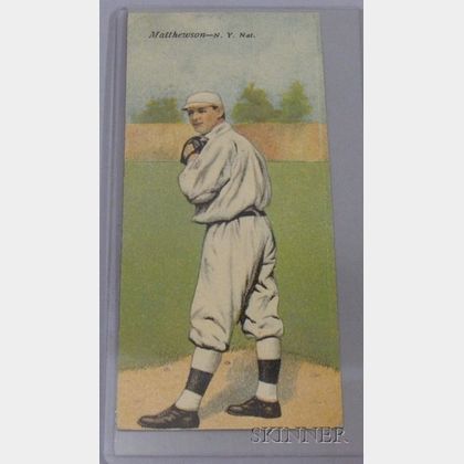 1911 T201 Mecca Cigarettes Double Folder No. 6, Christy Mathewson/Albert Bridwell Baseball Card. 
