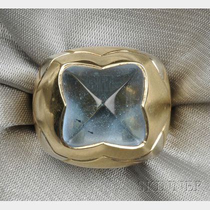 18kt Bicolor Gold and Blue Topaz Ring, Bulgari