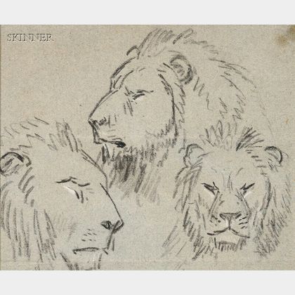 Attributed to Benjamin West (American, 1738-1820) Study for Una and the Lion