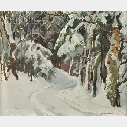 William Lester Stevens (American, 1888-1969) Path through the Trees in Winter