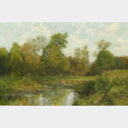 Olive Parker Black (American, 1868-1948) Summer Landscape with a Stream