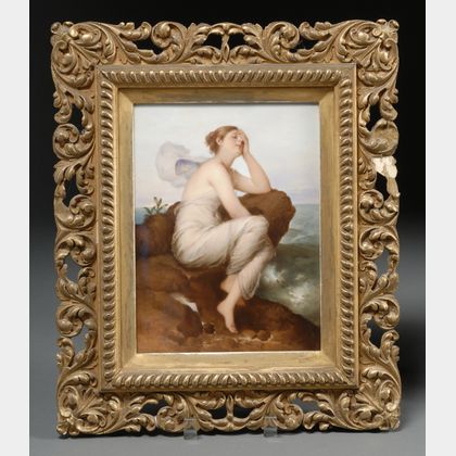 Berlin Painted Porcelain Plaque of Psyche Mourning by the Sea