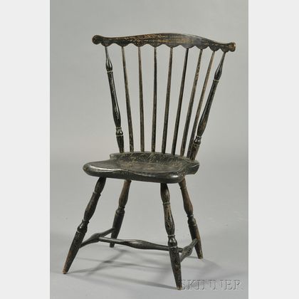 Black-painted Fan-back Windsor Chair