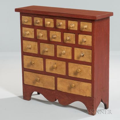Small Painted Twenty-drawer "Apothecary" Chest