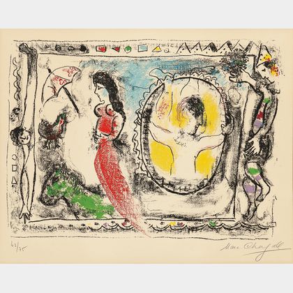 Marc Chagall (Russian/French, 1887-1985) Femme avec parapluie