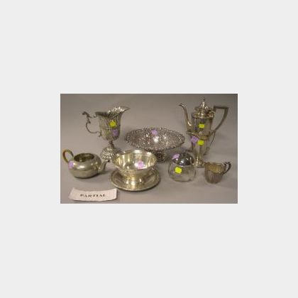 Twenty-eight Pieces of Sterling Silver, Silver Plated, and Pewter Hollowware