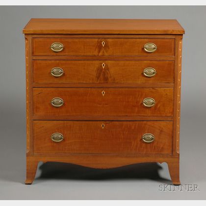 Federal Walnut Inlaid Chest of Drawers