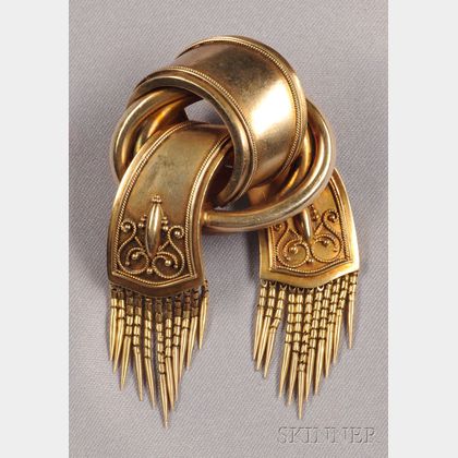 Antique 14kt Gold Knot Brooch