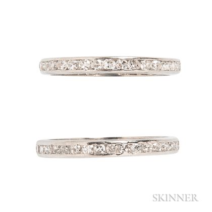 Two Platinum and Diamond Eternity Bands