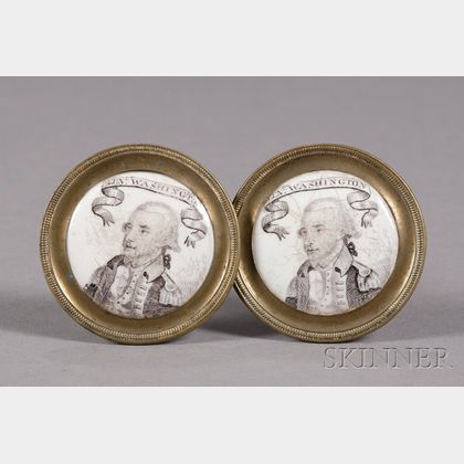 Pair of Enameled Brass Washington Mirror Supports