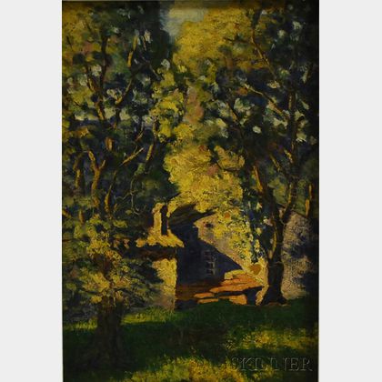 Raymond Woog (French, b. 1875) Sun and Shadow/House and Trees