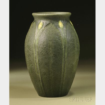 Grueby Pottery Decorated Vase