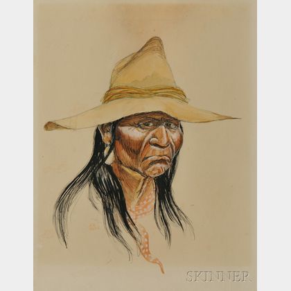 Joe Beeler (American, 1931-2006) American Indian Portrait