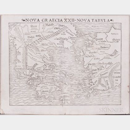 Europe. Sebastian Munster (1489-1552) after Ptolemy (c. 100-c. 170 AD),Four Woodcut Maps, Late 16th Century.