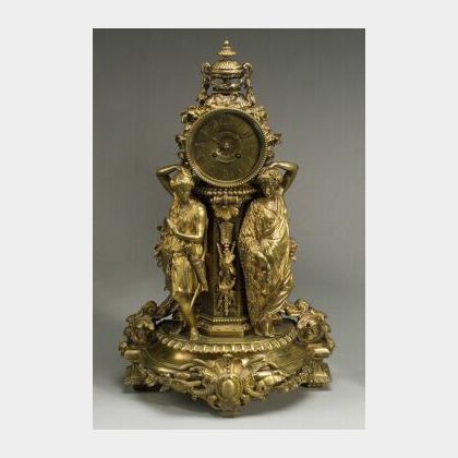 French Louis XVI-style Bronze Mantel Clock