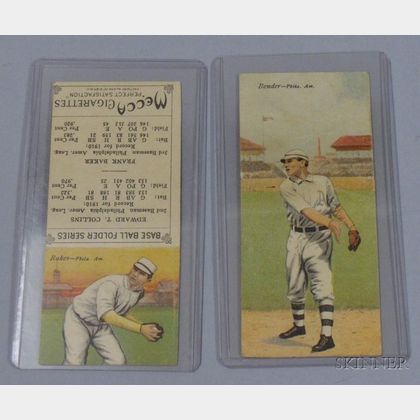 Two 1911 T201 Mecca Cigarettes Double Folder Baseball Cards