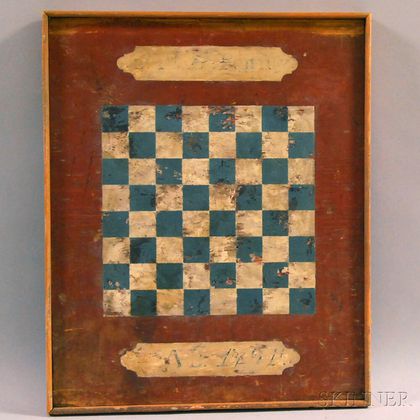 Paint-decorated Checkers Game Board