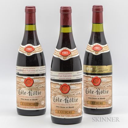 Guigal Cote Rotie Brune et Blonde 1983, 3 bottles 