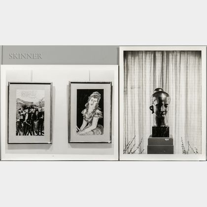 Minor White (American, 1908-1976) Three Photographs of Artwork on Display in the Home of James Sibley Watson, Rochester, New York