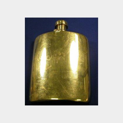 Edwardian 18kt Gold Hip Flask