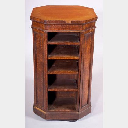 Regency-style Satinwood and Fruitwood Rotating Bookcase