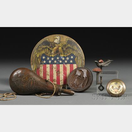 Five Assorted Eagle-decorated Items
