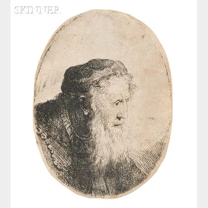 Ferdinand Bol (Dutch, 1616-1680) A Bearded Old Man in Profile Facing Right