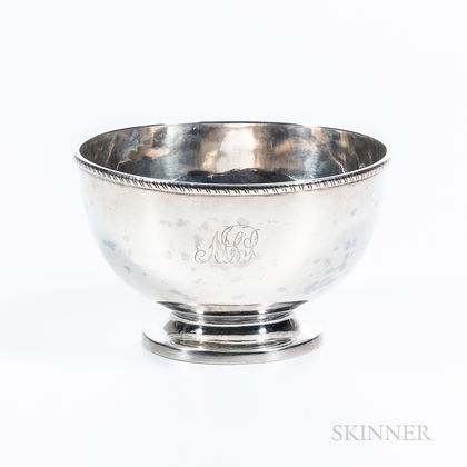 Footed Coin Silver Bowl