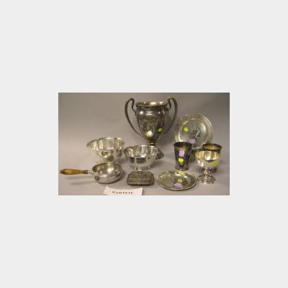 Twenty-one Pieces of Sterling Silver and Silver Plated Hollowware and Table Items
