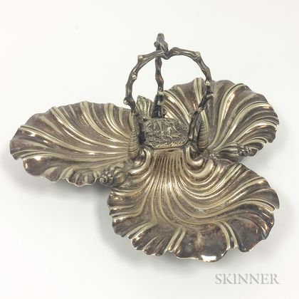 Silver-plated Triple Shell-form Serving Dish