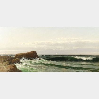 Alfred Thompson Bricher (American, 1837-1908) Marine Scene, Possibly Off Bailey's Island, Maine