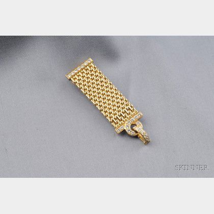 18kt Gold and Diamond Pendant Hook, Cartier, Paris