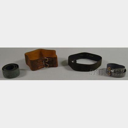 Four Valentino Leather/Suede Belts