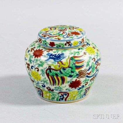 Wucai-style Covered Jar