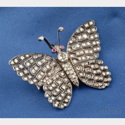 Diamond Butterfly Pin