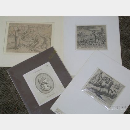 Lot of Four Old Master Prints: Attributed to Antonio Tempesta (Italian 1555-1630),A parente Hercules ... 