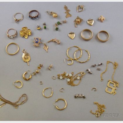 Small Group of Mostly Gold Estate Jewelry